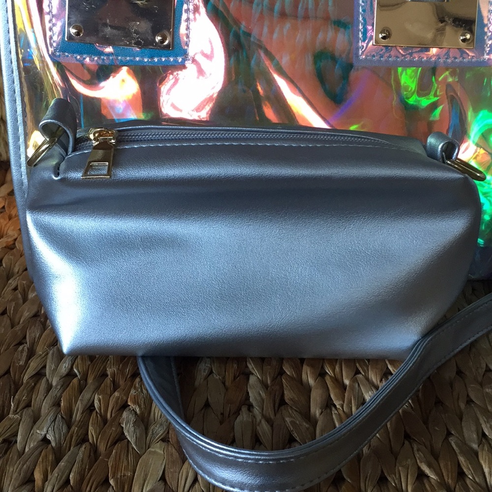 Silver Faux Leather Holographic Handbag - Picture 6 of 8